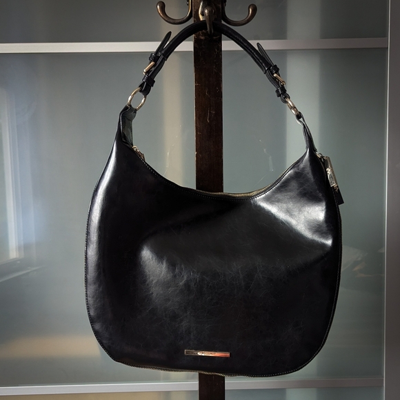 Jack French London Black Leather Expandable Shoulder Bag - Picture 14 of 14